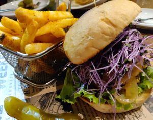 Vegan burger at URBN Culture in Taipei