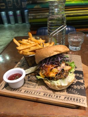 Kimchi burger  at URBN Culture in Taipei