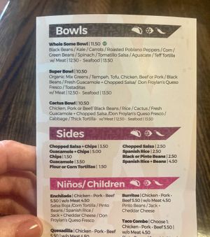 Bowls and sides. Love the guacamole.  at Cha! Cha! Cha! - Milwaukie in Portland