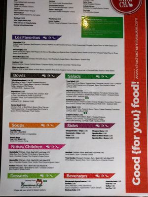 Menu at Cha! Cha! Cha! - Milwaukie in Portland