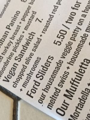 Menu at Ford Food & Drink in Portland