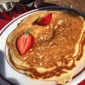 Chocolate Chip Pancakes at GOOD juju in Frederick
