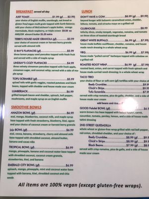 Menu - April 2018 at GOOD juju in Frederick