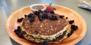Lemon poppy seed pancakes at GOOD juju in Frederick