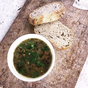Cauliflower, cavalo nero and cumin soup at gud in Altrincham