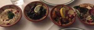 Appetizers selection at Al Zaytouna in Vienna