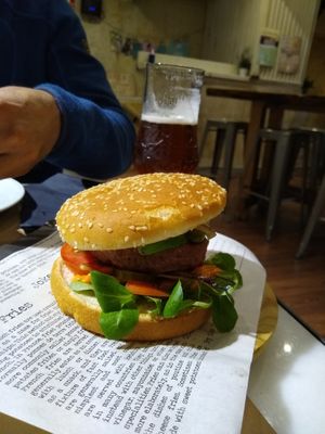 Beyond meat burger at 269 Gastro Vegan in Salamanca