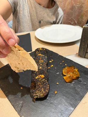 Morcilla with honey 6,5€ at 269 Gastro Vegan in Salamanca