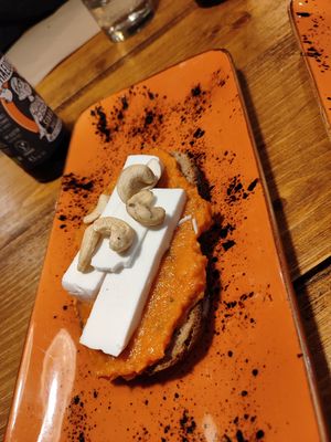 Tostada de sobrasada de boniato at 269 Gastro Vegan in Salamanca