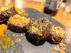 Morcilla at 269 Gastro Vegan in Salamanca