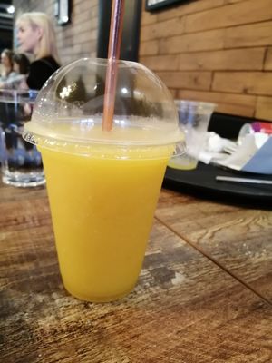 Mango and passionfruit smoothie at 3 Three's Coffee Lounge in Birmingham