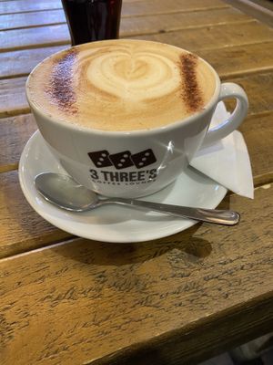 Oat Milk Cappuccino   at 3 Three's Coffee Lounge in Birmingham