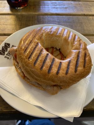 Sausage Bagel  at 3 Three's Coffee Lounge in Birmingham