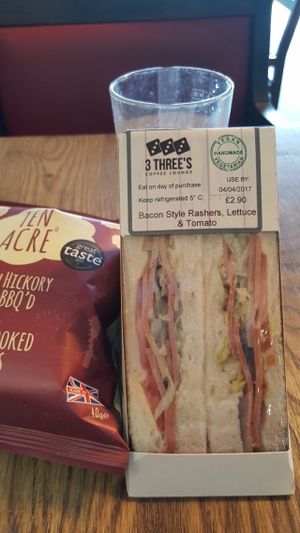 so many vegan sandwiches like this vegan BLT. Yum at 3 Three's Coffee Lounge in Birmingham