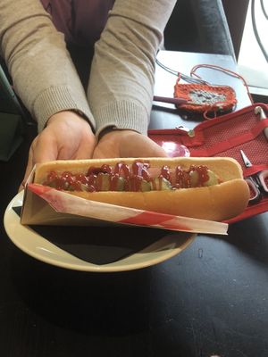 Vegan hot dog at 3 Three's Coffee Lounge in Birmingham