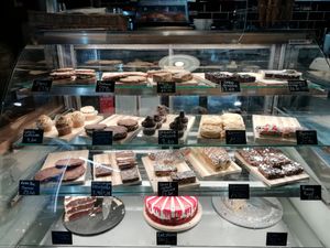 Cake selection at 3 Three's Coffee Lounge in Birmingham