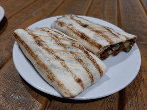 Hoisin duck wrap at 3 Three's Coffee Lounge in Birmingham