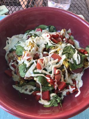 Vegan tofu scramble  at Cafe Soleil in Springdale