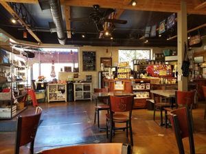 Inside the restaurant at Cafe Soleil in Springdale