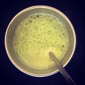 Green smoothie in my stainless steel cap at Juicitto in Nea Smirni