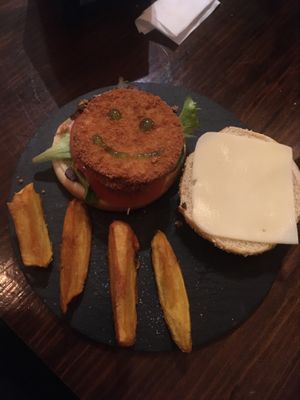 One of their 4 vegan burgers  at Mona Pinkerton in Madrid