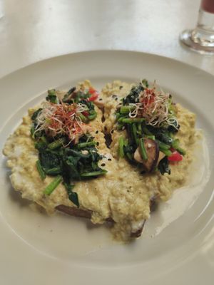 Scramble tofu toast at Greenlight Cafe & Bar in Koh Samui