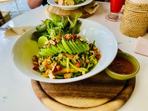 Zucchini pad thai bowl at Greenlight Cafe & Bar in Koh Samui