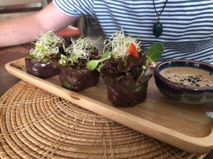 The perfect quinoa wrap with rice paper.  at Greenlight Cafe & Bar in Koh Samui