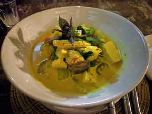 Jungle curry with tofu, delicious! at Greenlight Cafe & Bar in Koh Samui