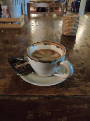 Coffee with coconut milk at Greenlight Cafe & Bar in Koh Samui