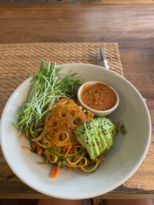 Raw pad thai bowl at Greenlight Cafe & Bar in Koh Samui