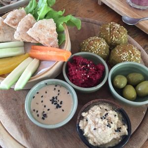 Falafel plate +1 extra falafel for 40bt at Greenlight Cafe & Bar in Koh Samui