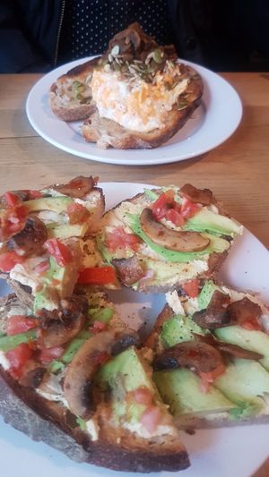 Avo toast at Shed in Reading