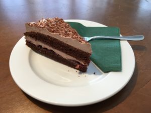 Chocolate cake - the yummiest chocolate cake I've ever tasted! It was so good!! Want another piece or just the whole cake ...  at Molly & Alf in Flensburg