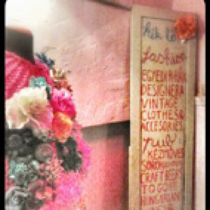 A cafe and store of a hungarian designer, Virag Toth, with hungarian wine, craft beer and concerts
 at Kek Lo Budapest in Budapest