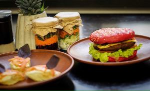 Cheeseburger ";Vegan Power"; at One Planet in Kyiv