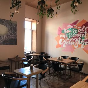 dining room at One Planet in Kyiv