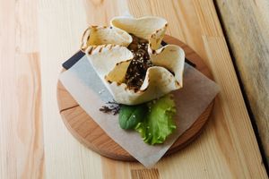 Quesadilla with vegn cheese at One Planet in Kyiv