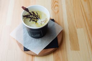Cream-soup with coconut milk at One Planet in Kyiv