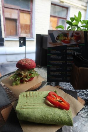 Enchilada & Pink Burger at One Planet in Kyiv