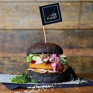 Black Burger at One Planet in Kyiv
