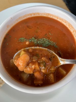 Tomato soup. Vegan without cheese at Root Everyday - 루트 in Seoul