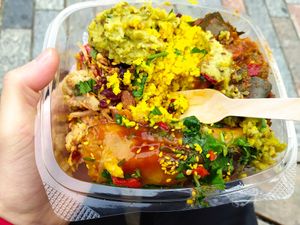 Open protein salad box at Loving Salads in Cork