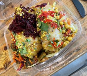 Spring rolls with 3 x salads  at Loving Salads in Cork