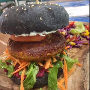 spiced chickpea burger at The Spicy Coconut in Seminyak