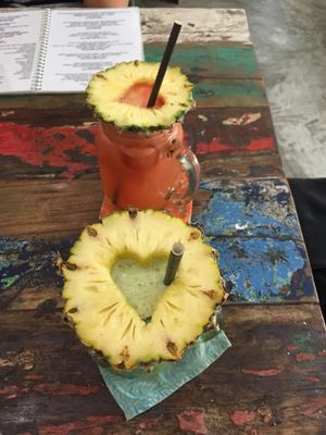love the ananas hearts! at The Spicy Coconut in Seminyak