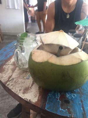 young coconut at The Spicy Coconut in Seminyak
