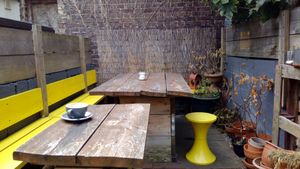Lovely garden at rear of cafe. at Home Coffee - Southsea in Portsmouth