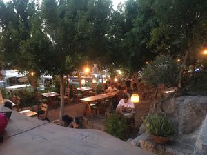 the terrace  at Oburus Momus in Kas