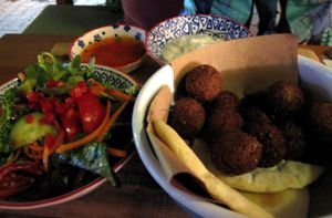 Falafel plate at Oburus Momus in Kas